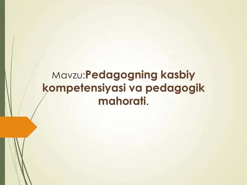 Pedagogik texnologiyalar va pedagogik mahorat