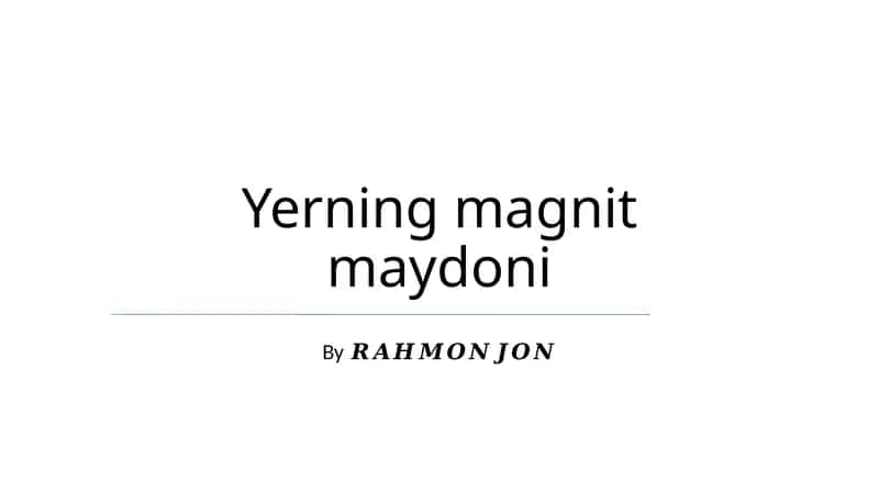 Yerning magnit maydoni