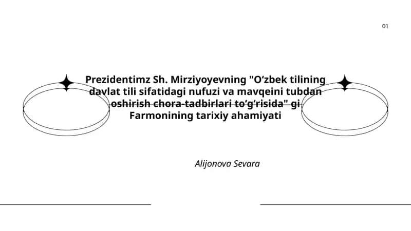 Oʻzbek tilining davlat tili sifatidagi nufuzi va mavqeini tubdan oshirish chora-tadbirlari