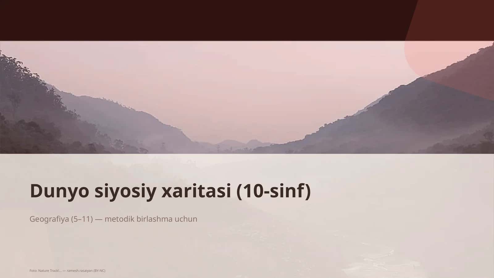 Dunyo siyosiy xaritasi (10-sinf)