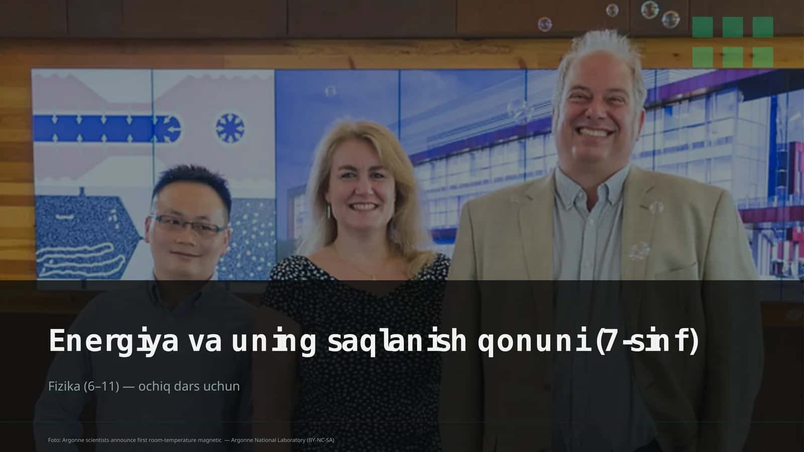 Energiya va uning saqlanish qonuni (7-sinf)