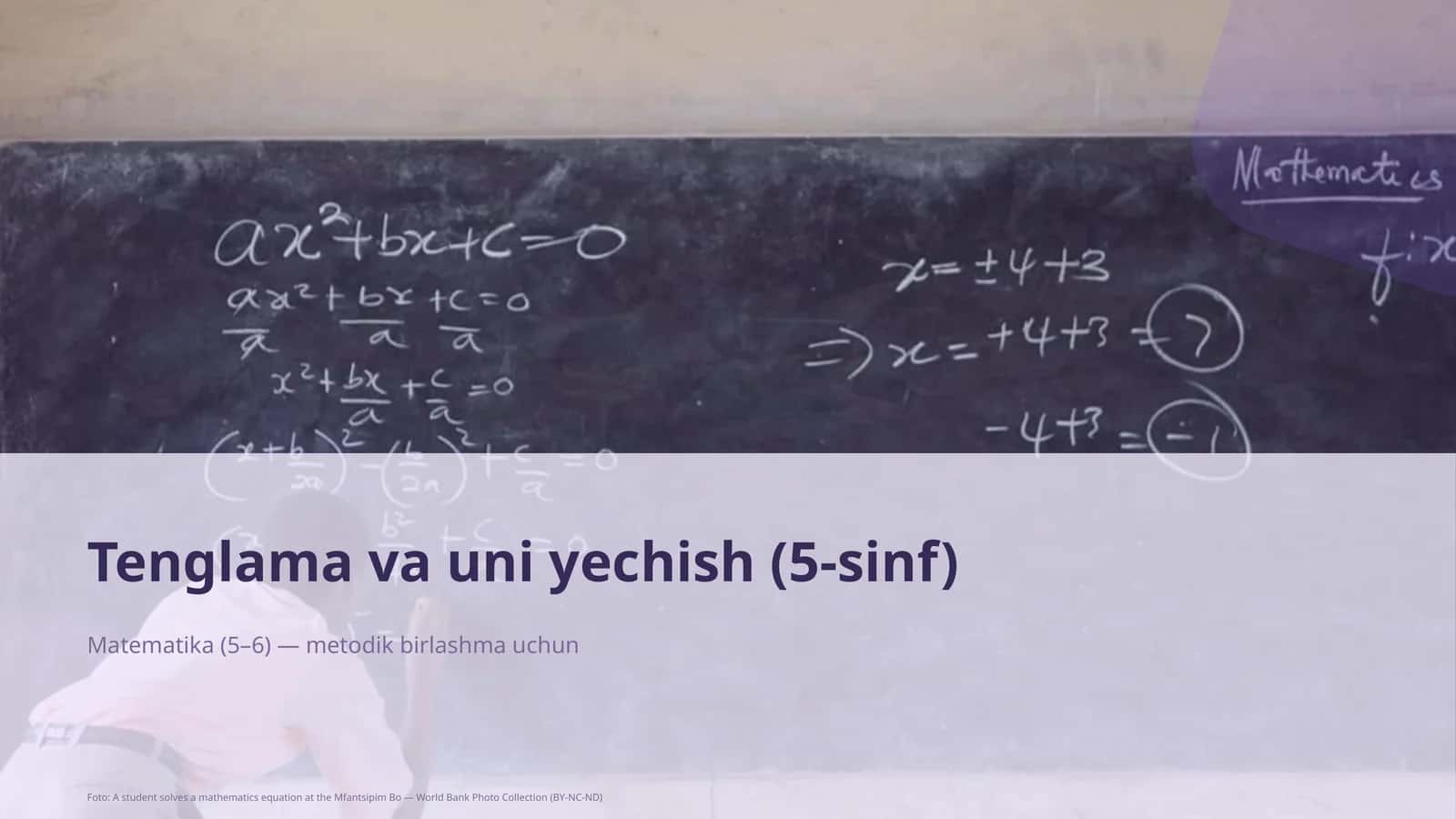 Tenglama va uni yechish (5-sinf)