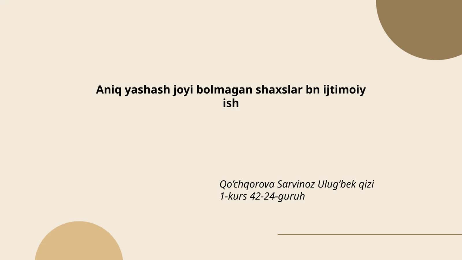 Aniq yashash joyi bo‘lmagan shaxslar bilan ijtimoiy ishlash strategiyalari