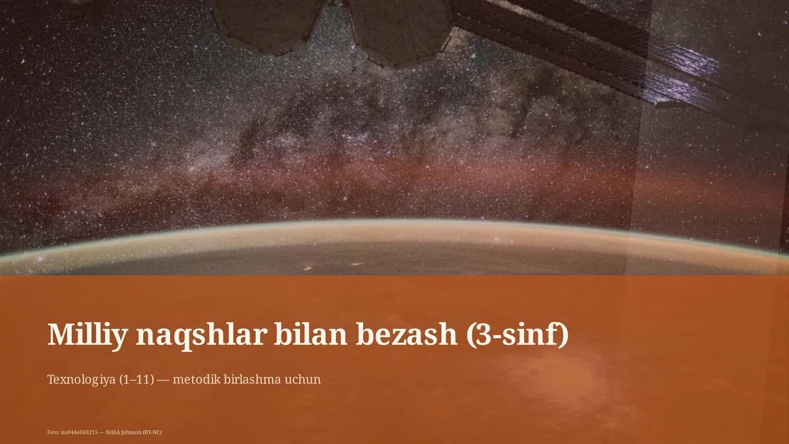 Milliy naqshlar bilan bezash (3-sinf)