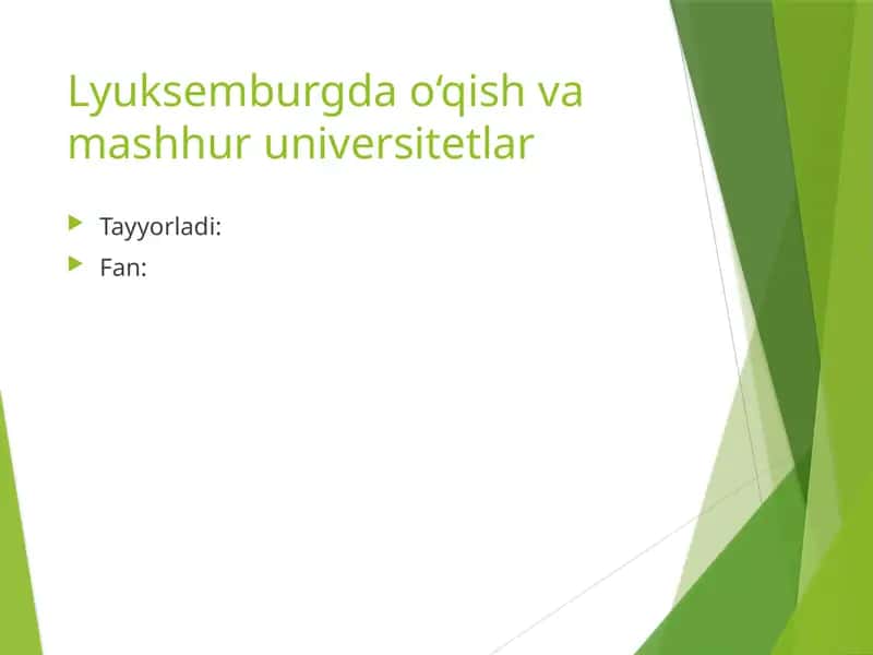 Lyuksemburgda o‘qish va mashhur universitetlar