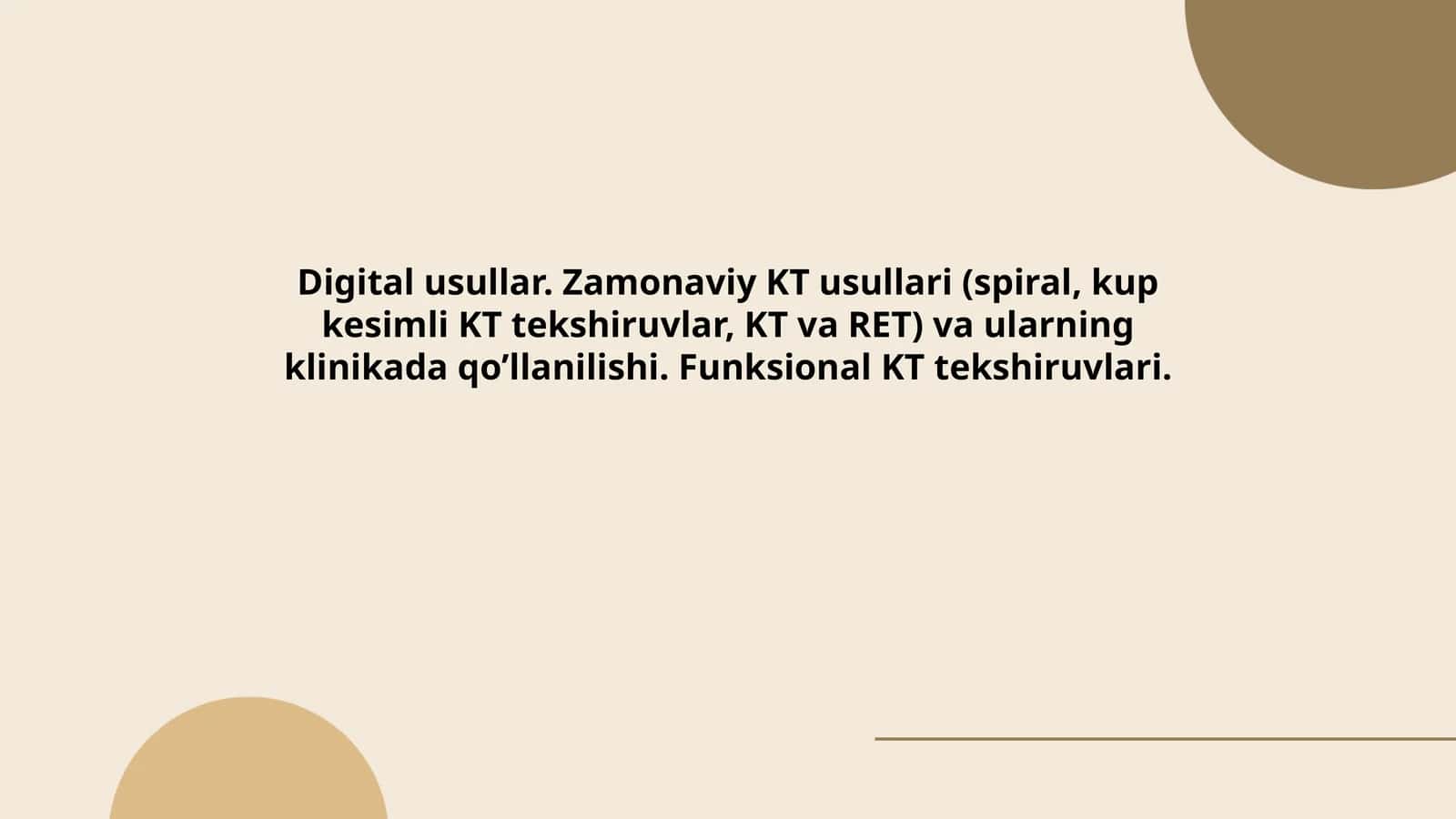 Spiralli kompyuter tomografiya (KT) usuli