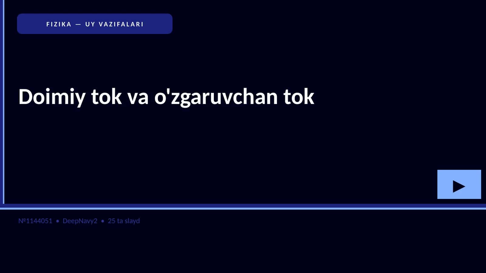 FIZIKA — UY VAZIFALARI