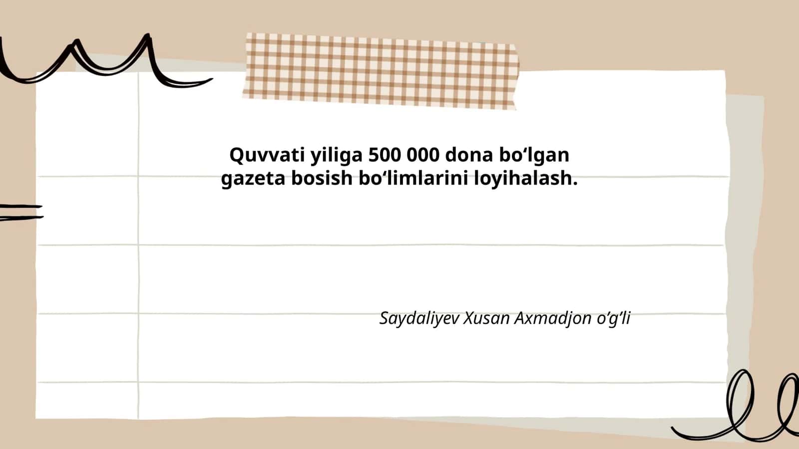 Gazeta bosish liniyasi loyihasi