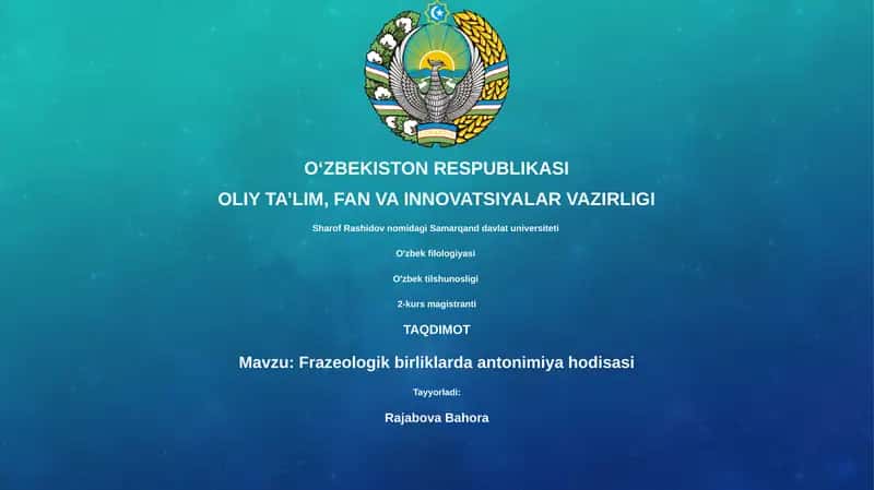 Frazeologik birliklarda antonimiya hodisasi