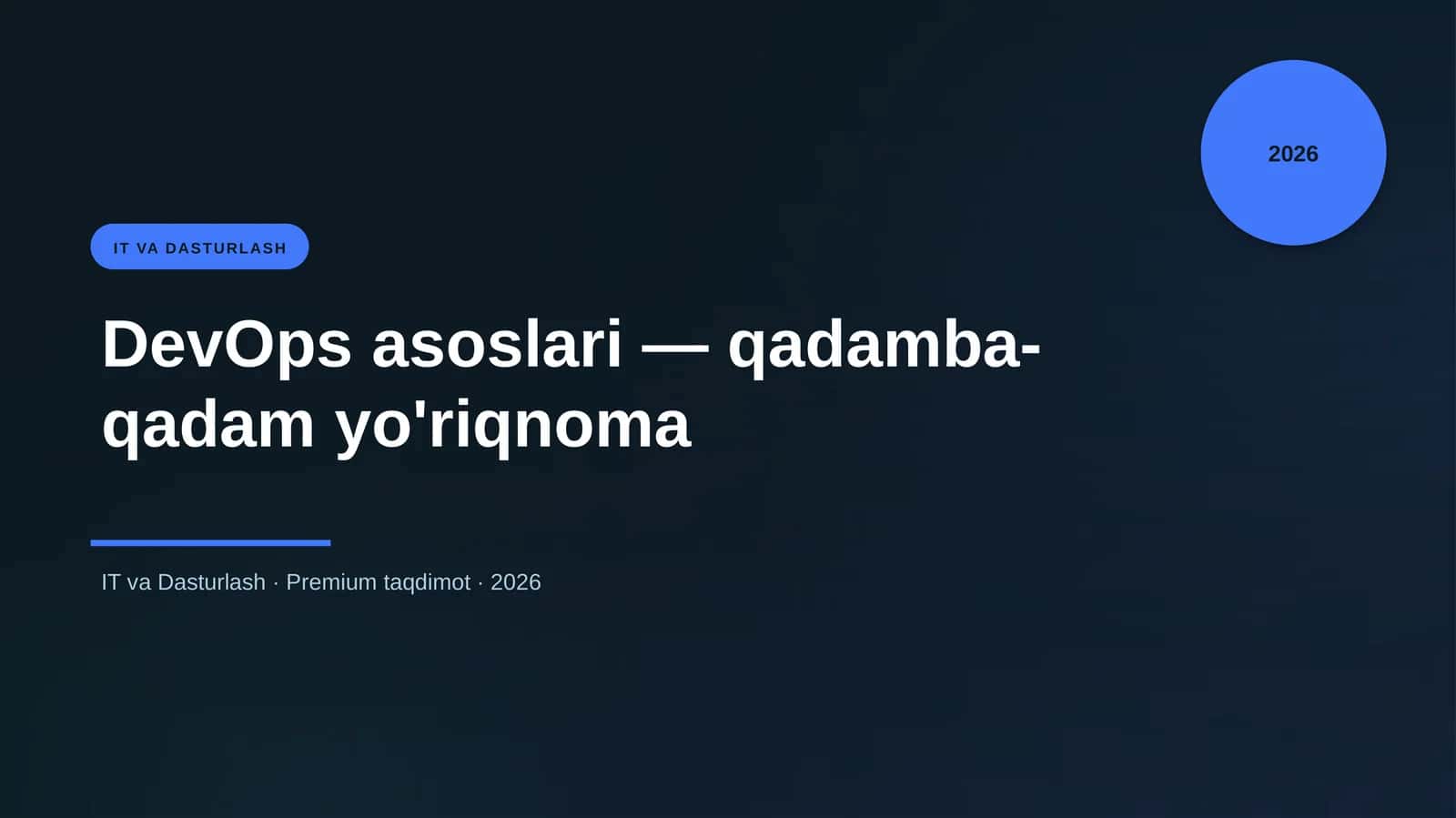DevOps asoslari — qadamba-qadam yo'riqnoma