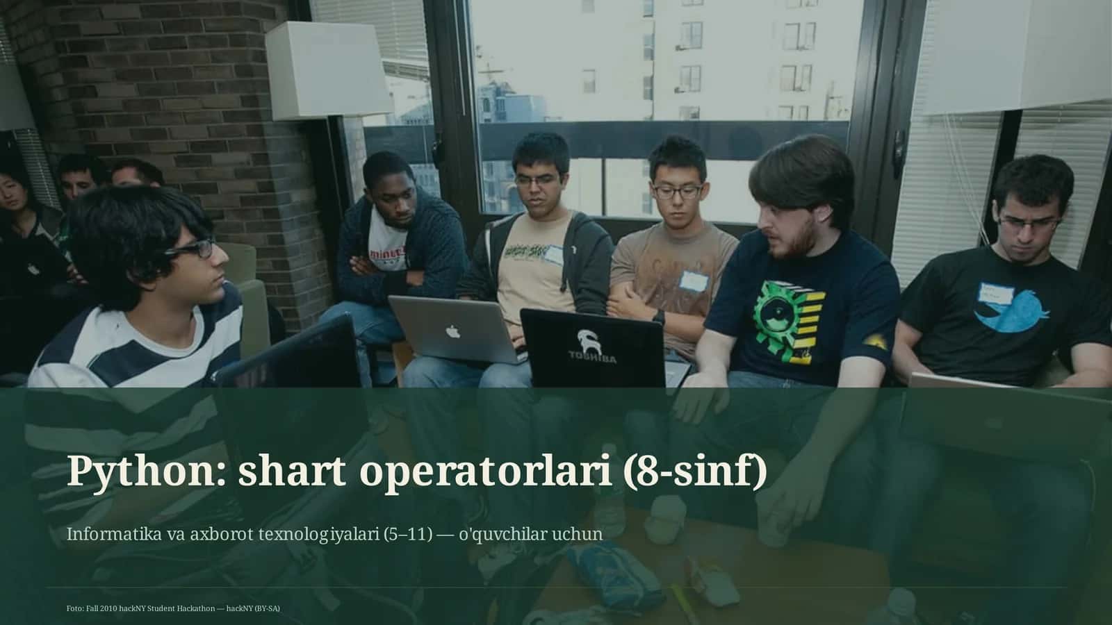 Python: shart operatorlari (8-sinf)