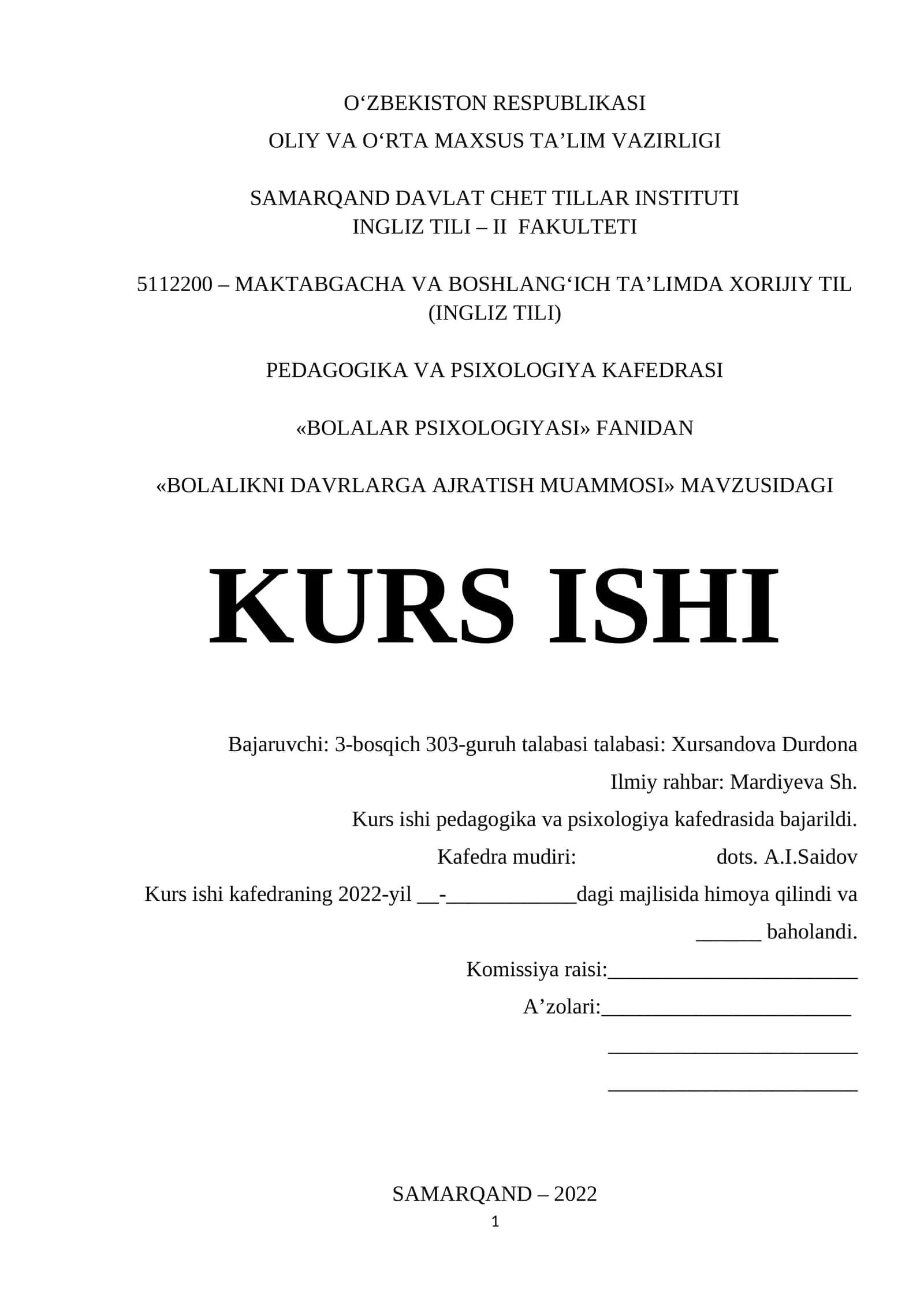 BOLALAR PSIXOLOGIYASI