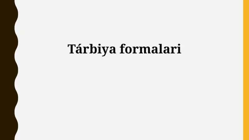 Bilimlendiriw formaları