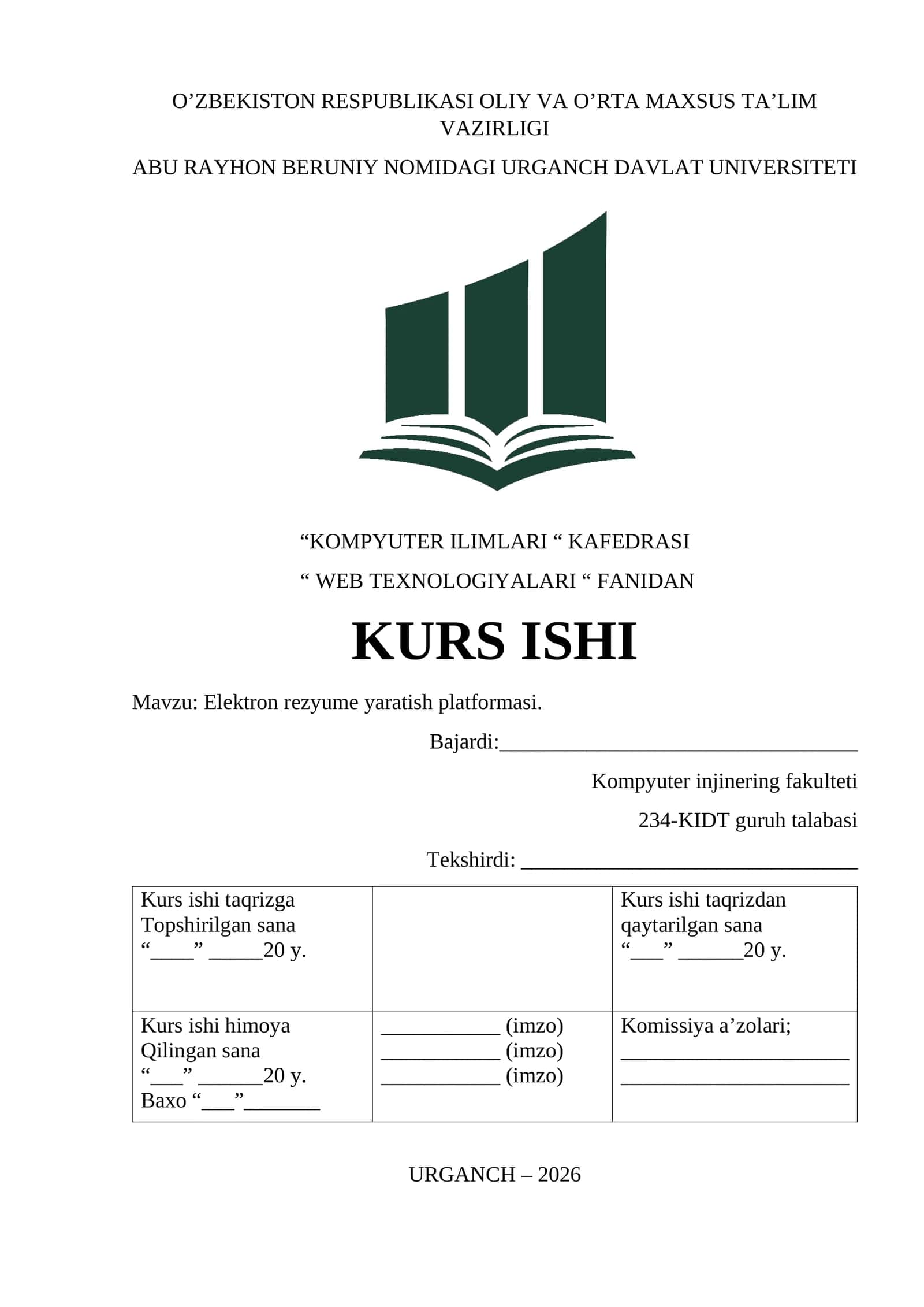 Elektron rezyume yaratish platformasi