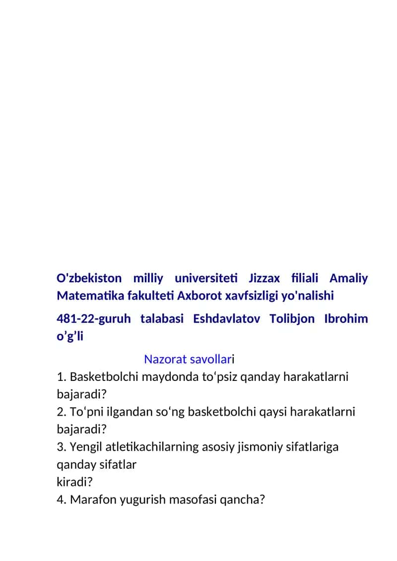 Basketbolchilar uchun jismoniy tayyorgarlik