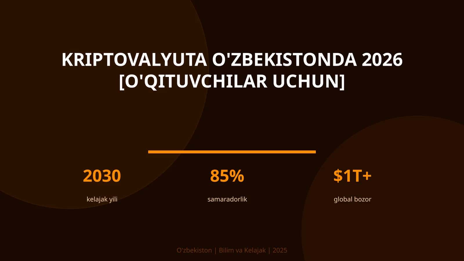 Kriptovalyuta O'zbekistonda 2026 [O'QITUVCHILAR UCHUN]
