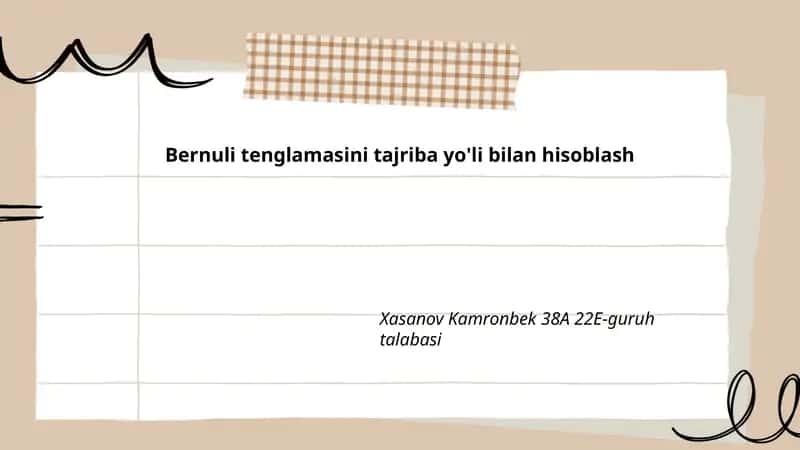 Bernulli tenglamasi