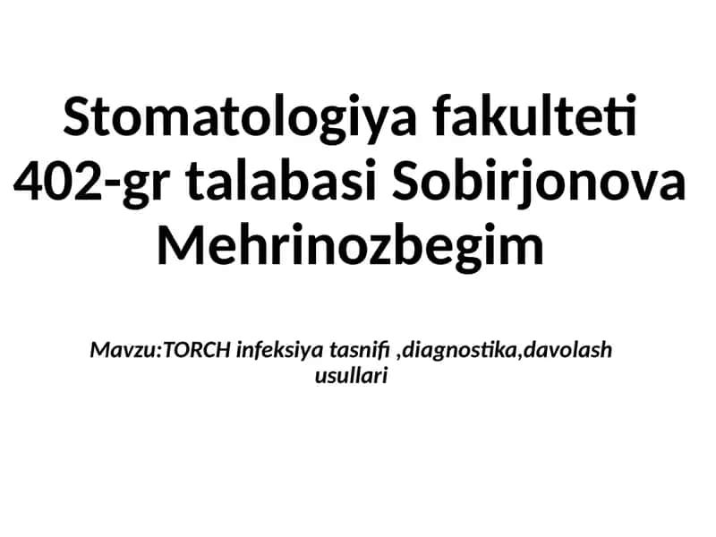 TORCH-infeksiyalar