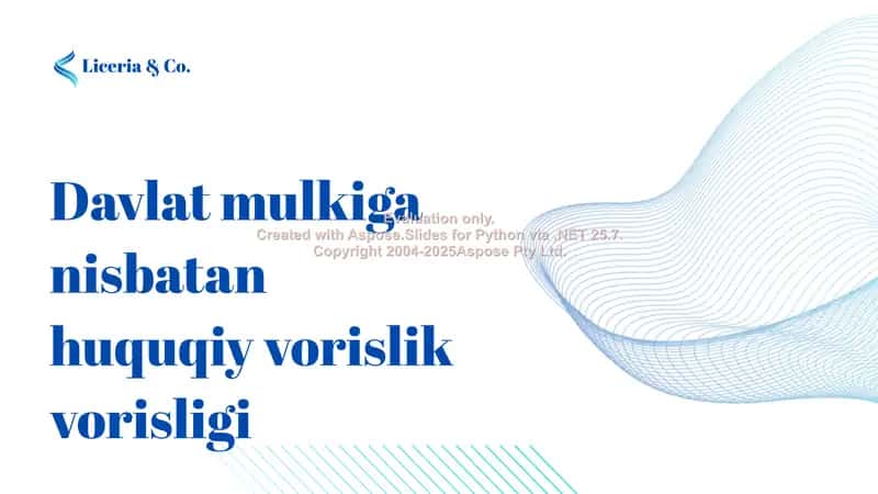 Davlat mulkiga nisbatan huquqiy vorislik vorisligi