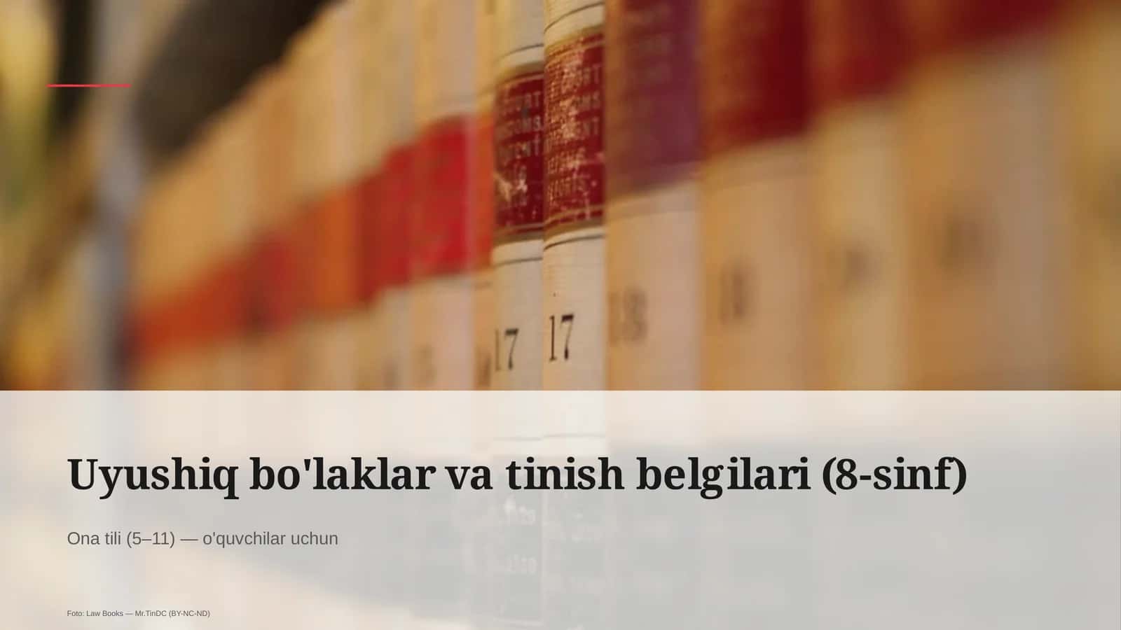 Uyushiq bo'laklar va tinish belgilari (8-sinf)