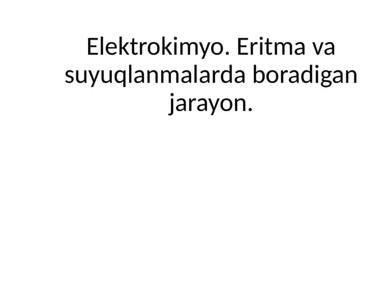 Elektrokimyo