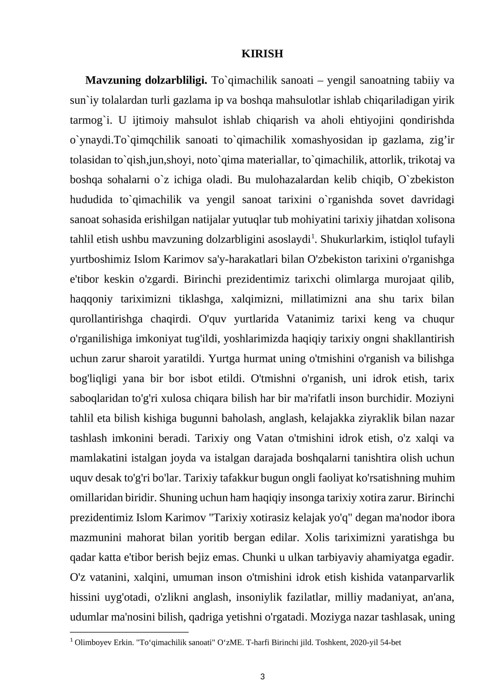 OʻZBEKISTONDA TÓQIMACHILIK SANOATINING PAYDO BO‘LISHI VA RIVOJLANISHI 1