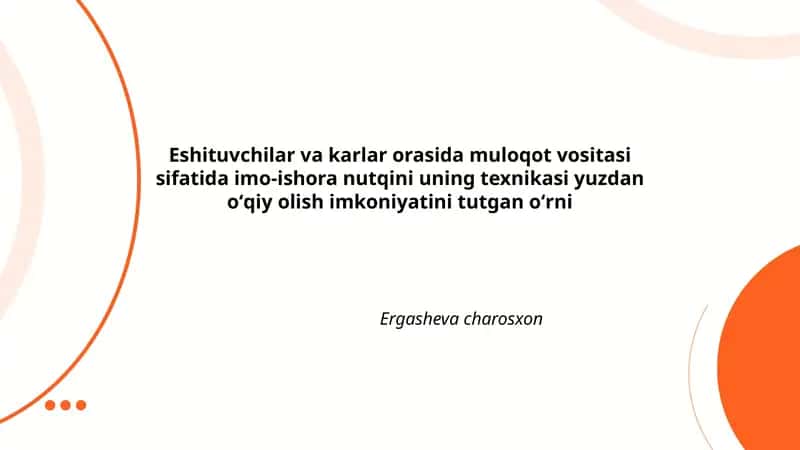 Imo-ishora nutqining yuz mimikasi