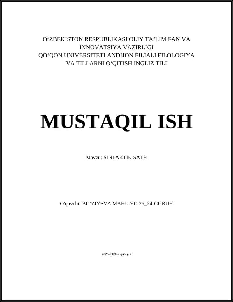 SINTAKTIK SATH