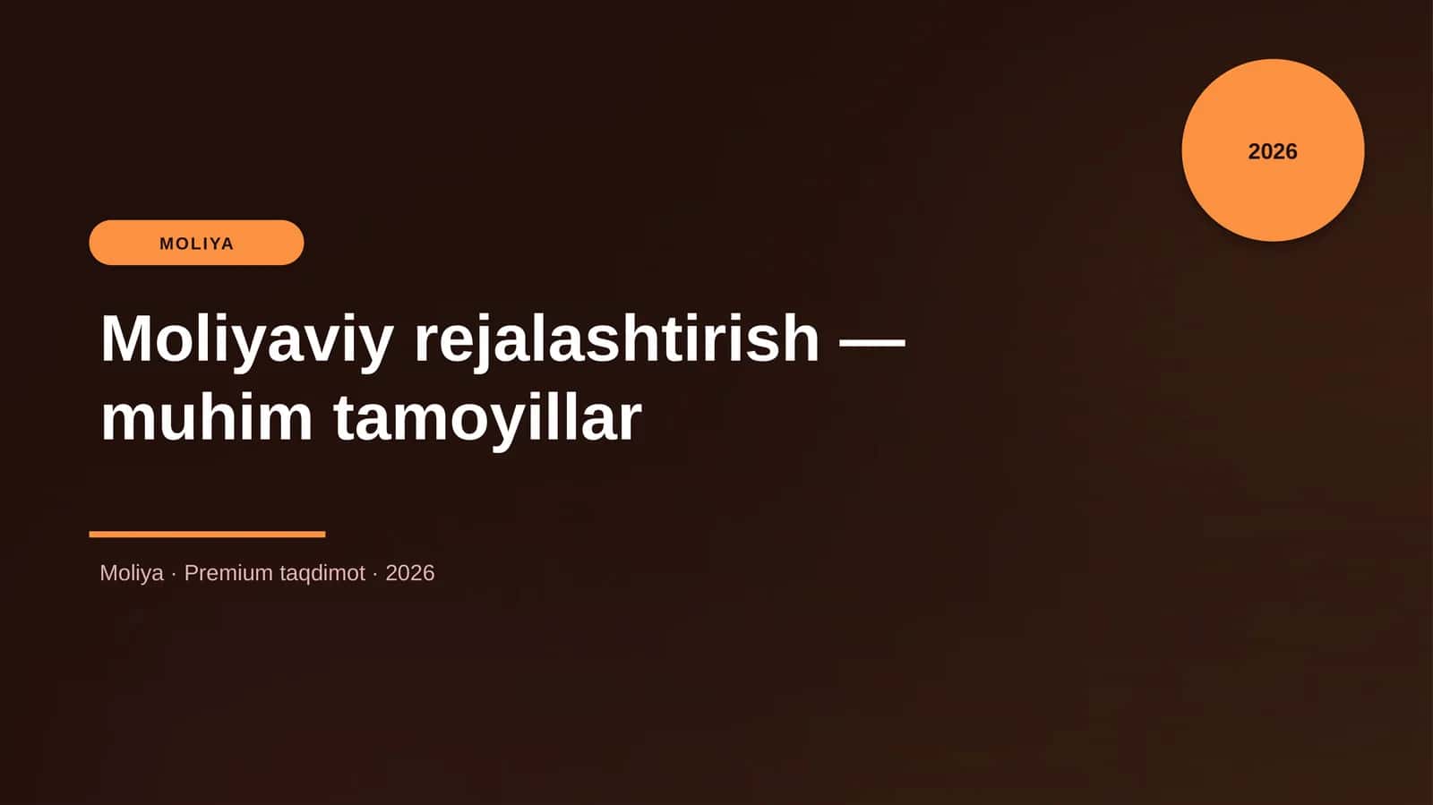 Moliyaviy rejalashtirish — muhim tamoyillar