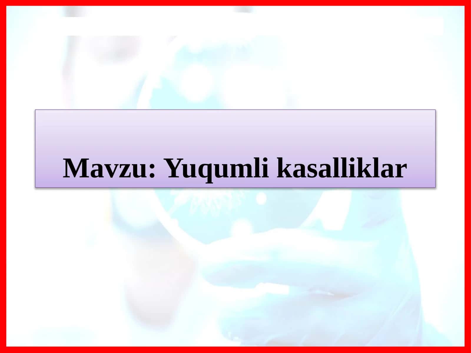 Yuqumli kasalliklar