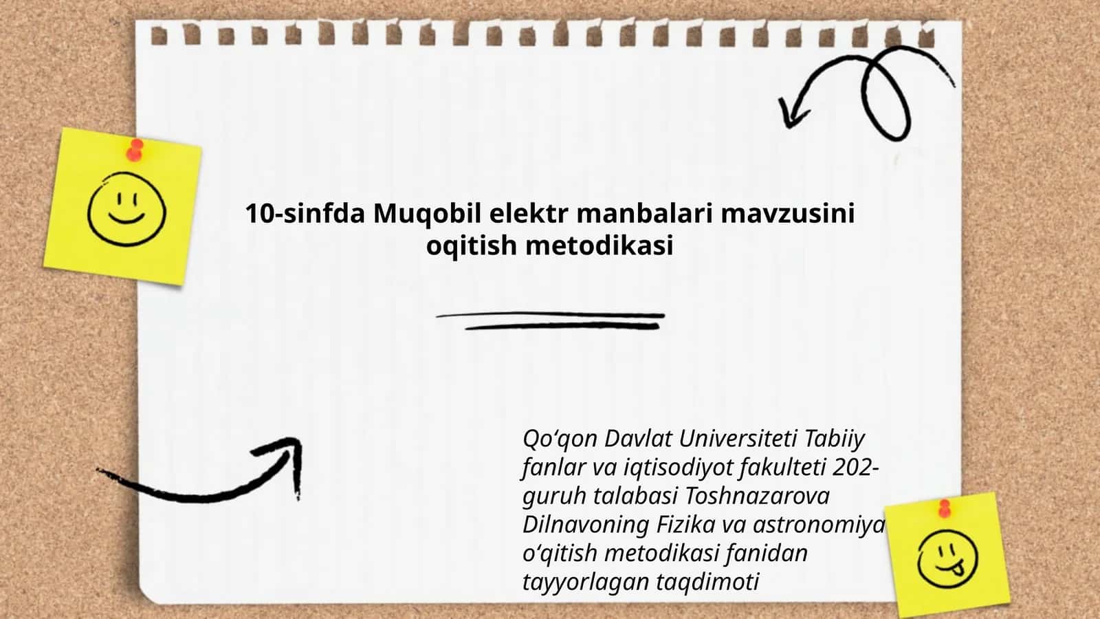 Muqobil elektr manbalari mavzusini oqitish metodikasi