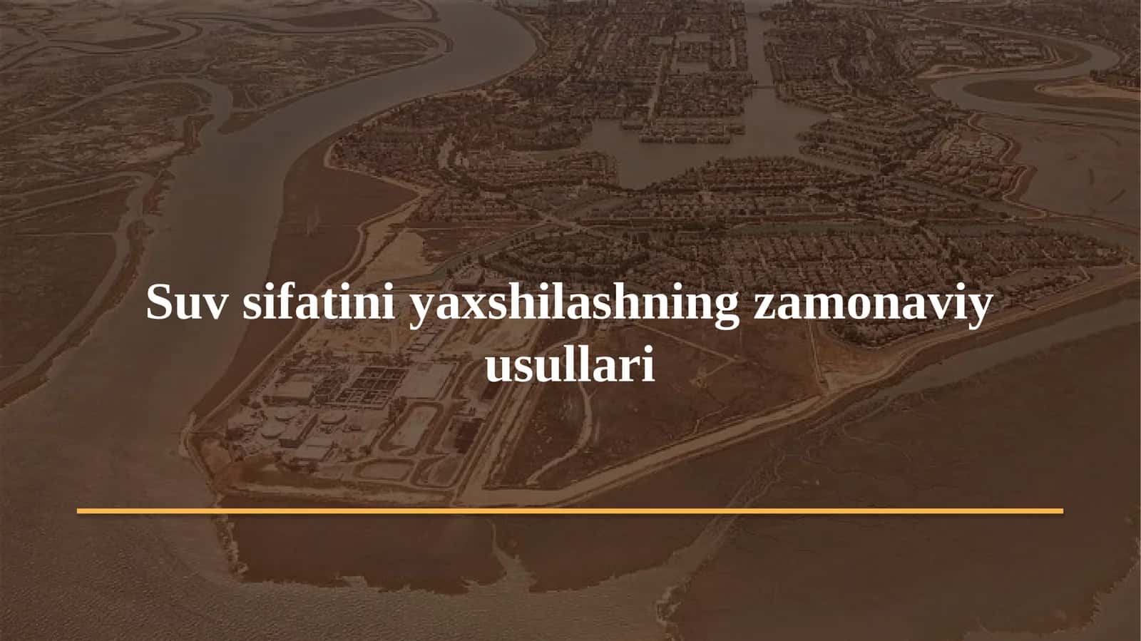 Suv sifatini yaxshilashning zamonaviy usullari