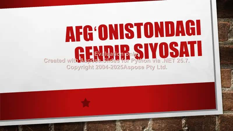 Afg'onistonda gendir siyosati