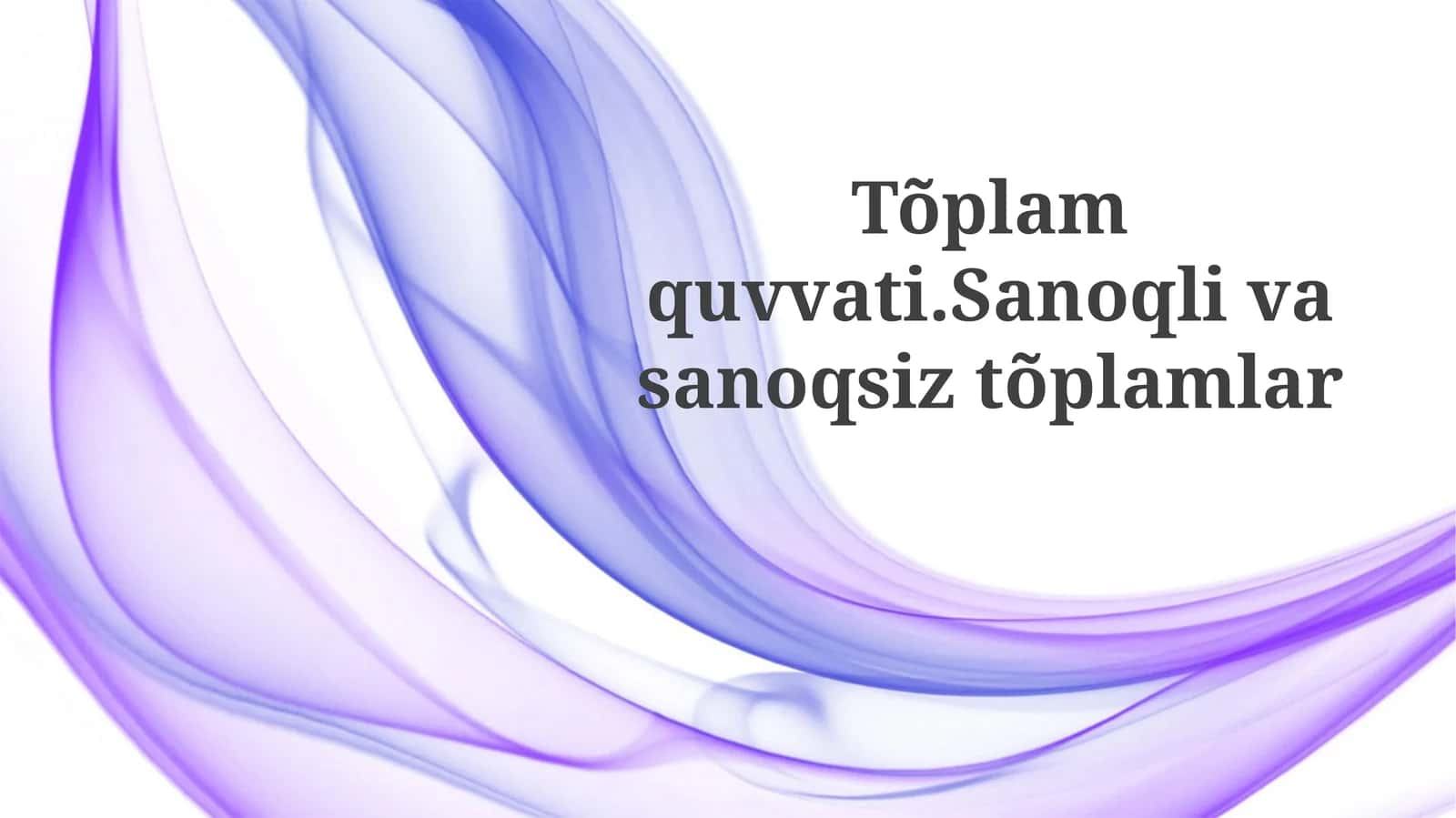 Sanaladigan To'plamlar