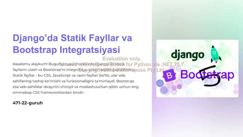 Django’da Statik Fayllar va Bootstrap Integratsiyasi