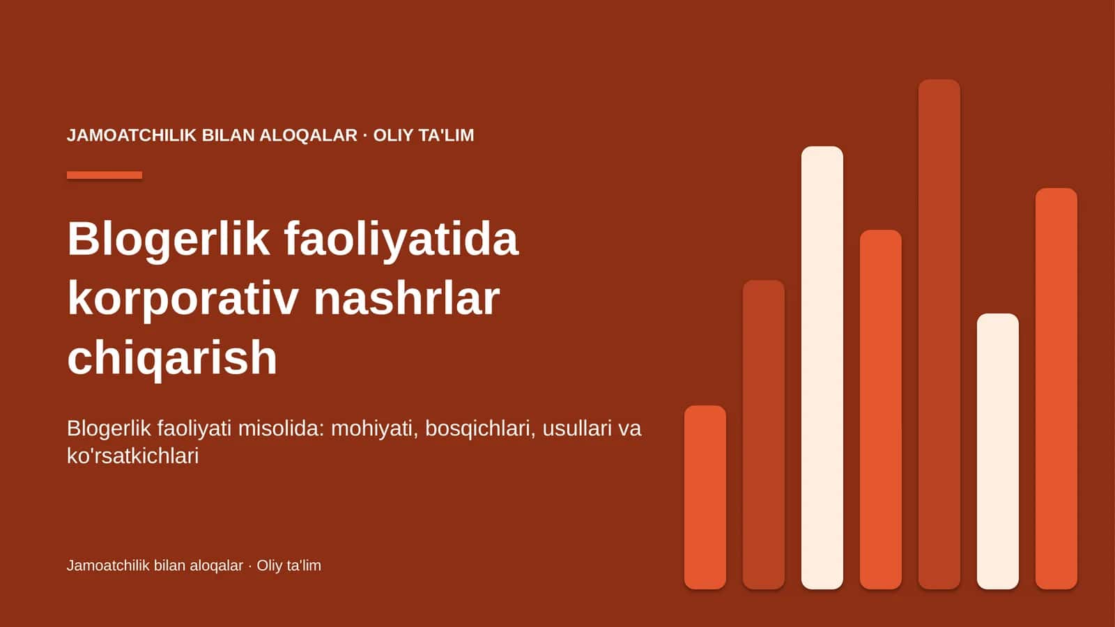 Blogerlik faoliyatida korporativ nashrlar chiqarish