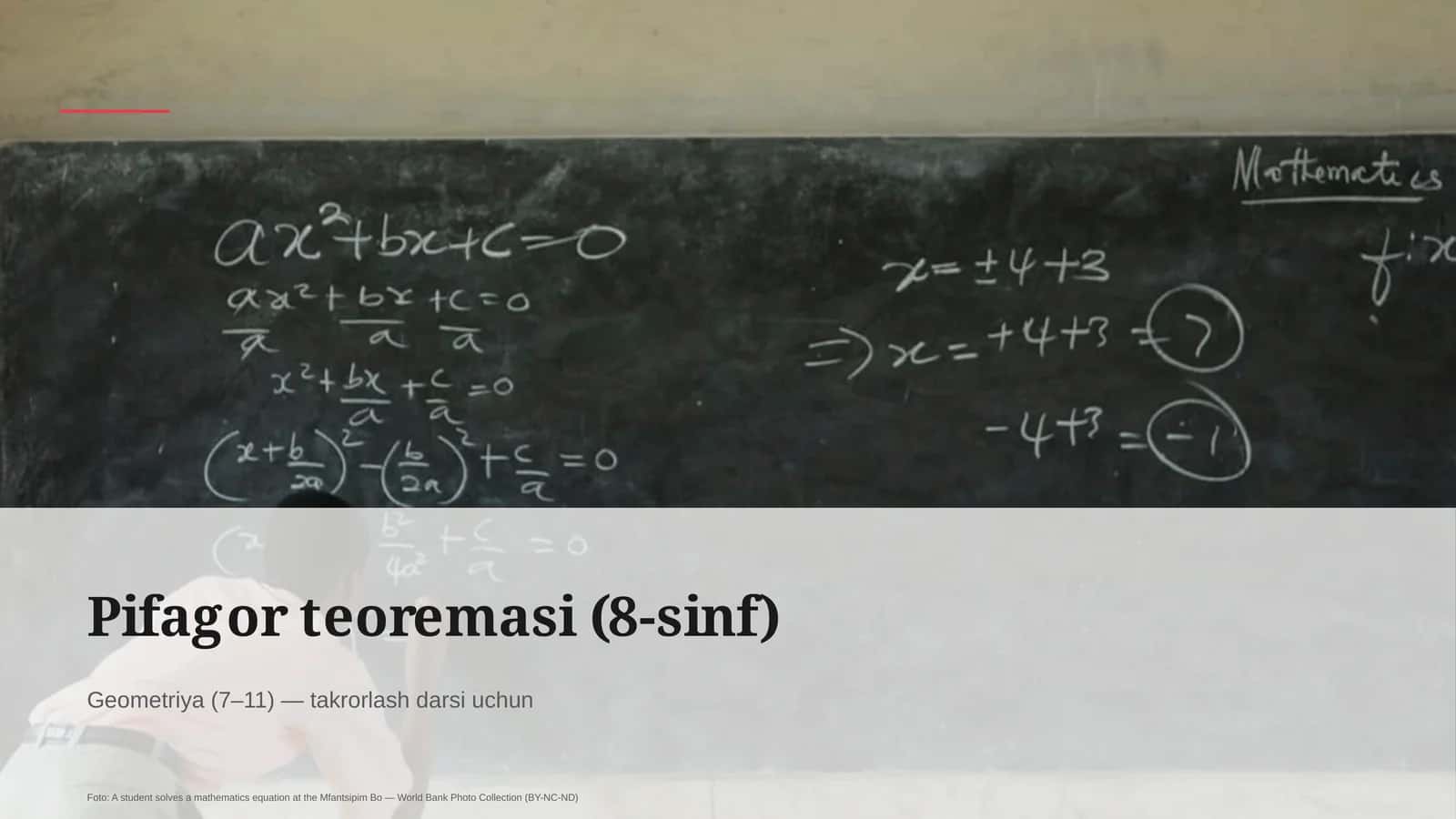 Pifagor teoremasi (8-sinf)