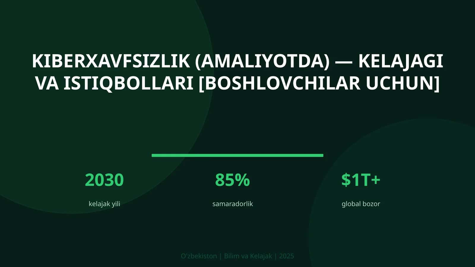 KIBERXAVFSIZLIK (AMALIYOTDA) — KELAJAGI VA ISTIQBOLLARI [BOSHLOVCHILAR UCHUN]