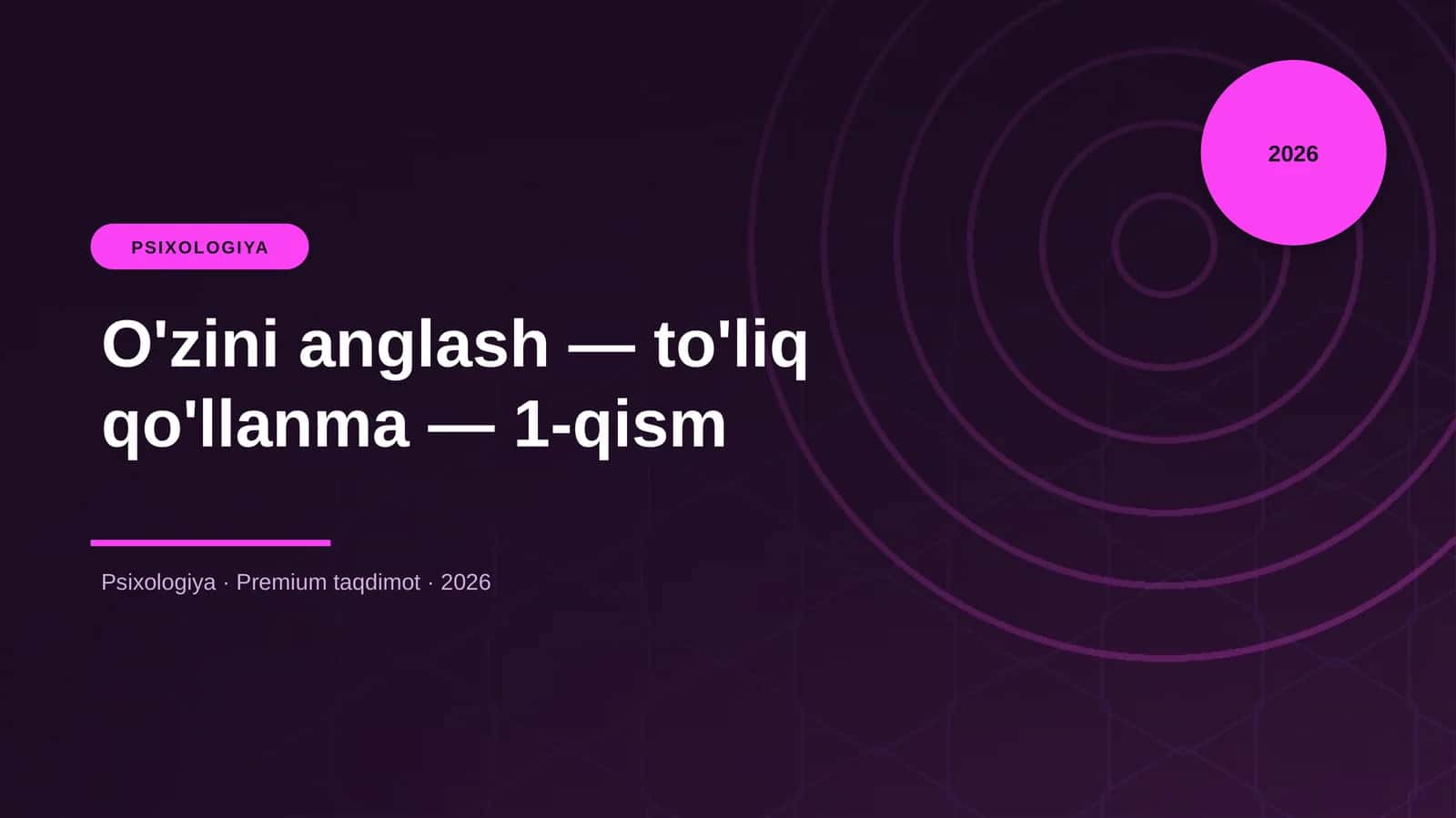 O'zini anglash — to'liq qo'llanma — 1-qism