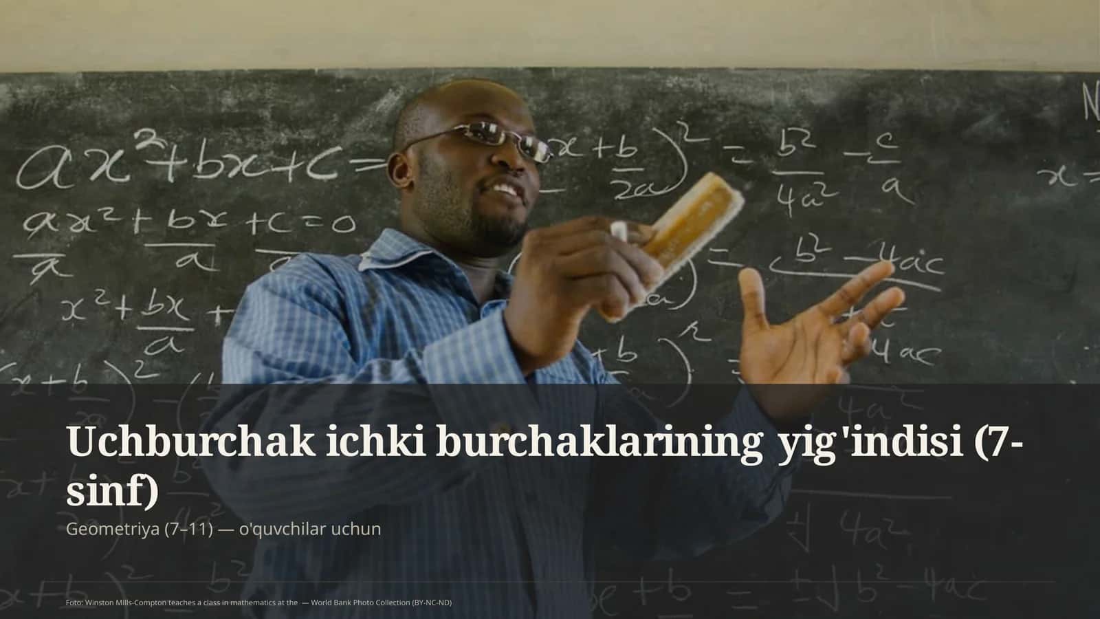 Uchburchak ichki burchaklarining yig'indisi (7-sinf)