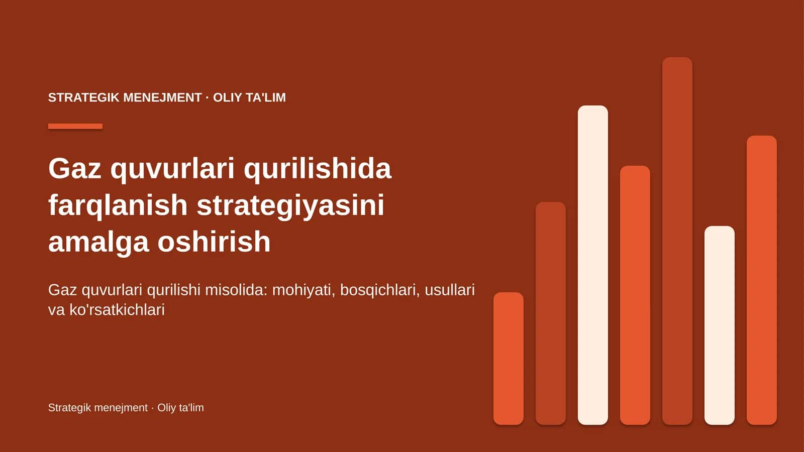 Gaz quvurlari qurilishida farqlanish strategiyasini amalga oshirish
