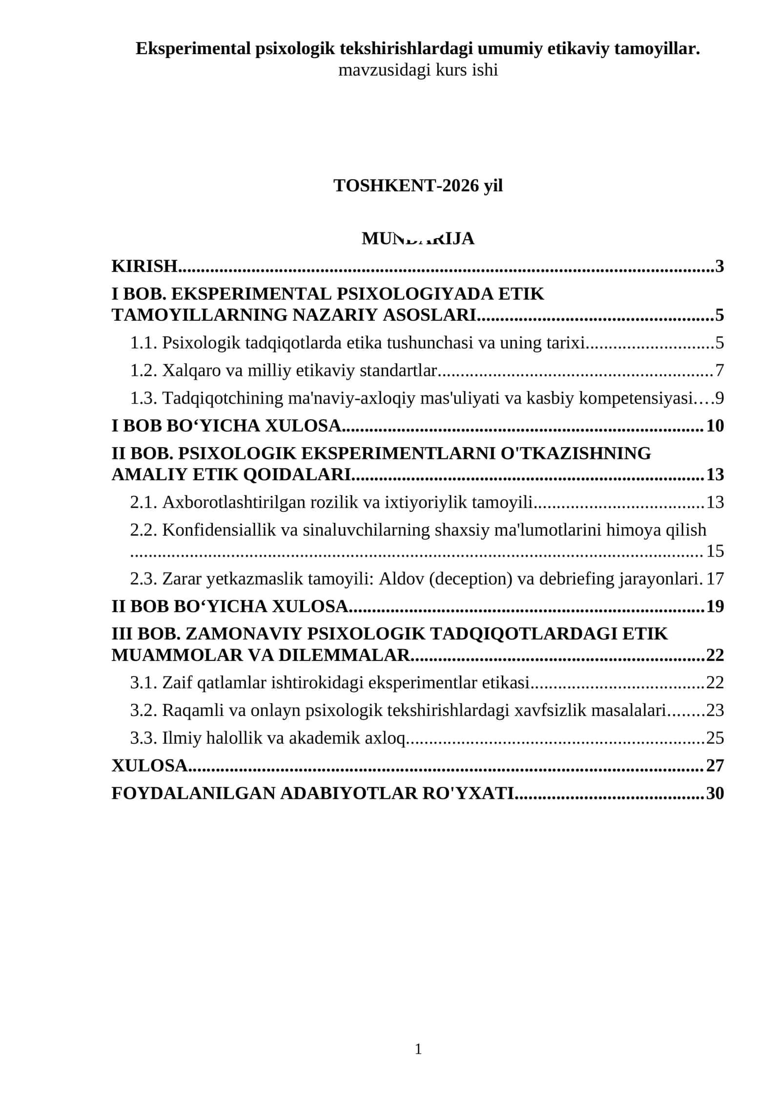 Eksperimental psixologik tekshirishlardagi umumiy etikaviy tamoyillar