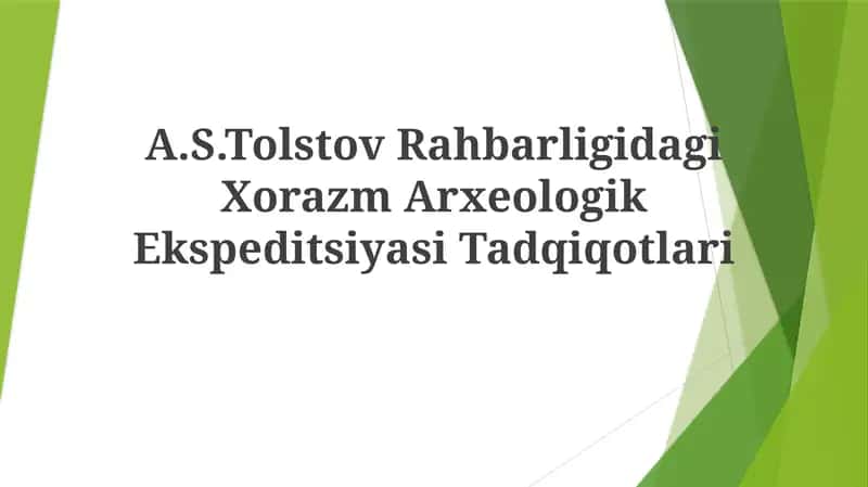 Qadimgi Xorazm Arxeologik Ekspeditsiyasi Tadqiqotlari