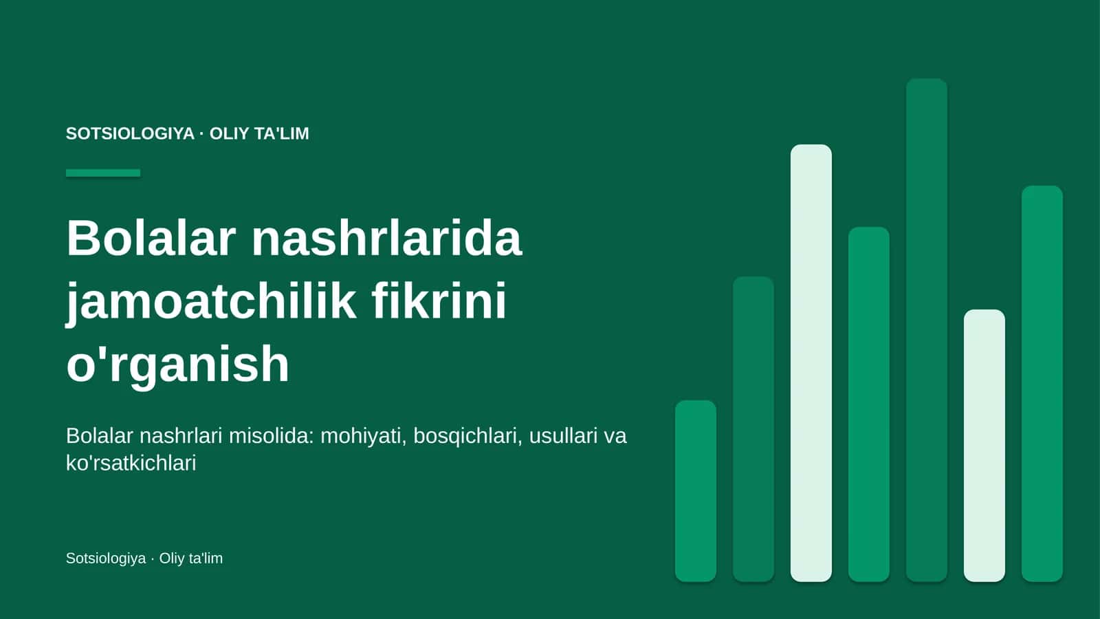 bolalar nashrlarida jamoatchilik fikrini o'rganish 3883