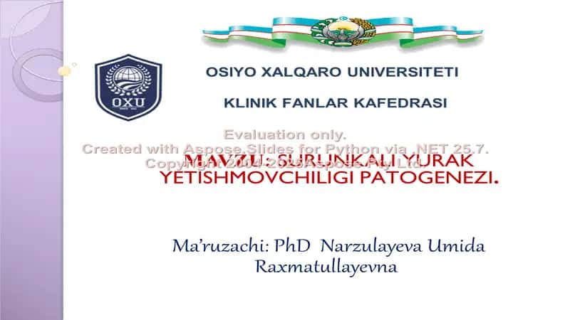 Surunkali yurak yetishmovchiligi patogenezining tushunchasi