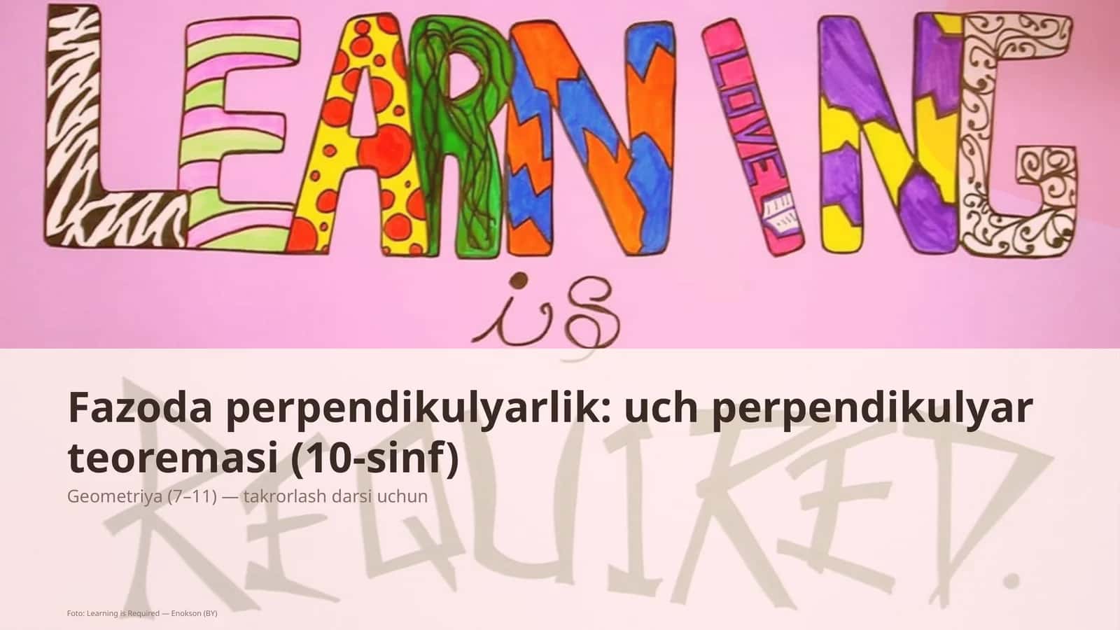 Fazoda perpendikulyarlik: uch perpendikulyar teoremasi (10-sinf)