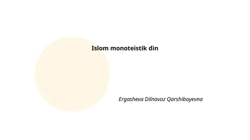 Tawhid — Islomda Allohning yagona va muborak birligi haqidagi aqida