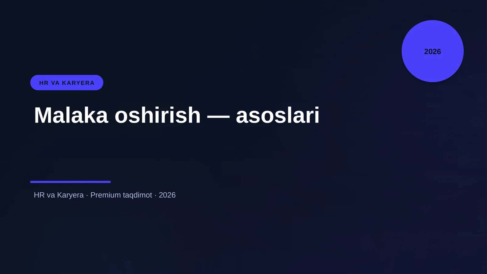 Malaka oshirish — asoslari