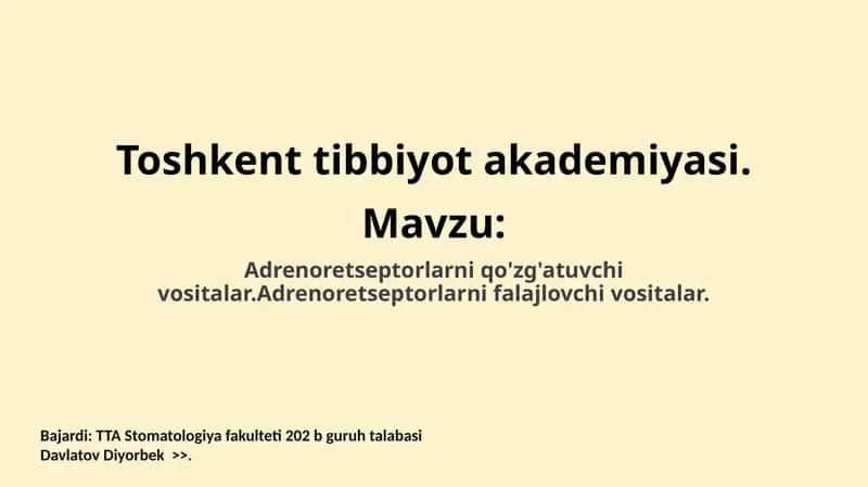 Adrenoretseptorlarni qo'zg'atuvchi vositalar