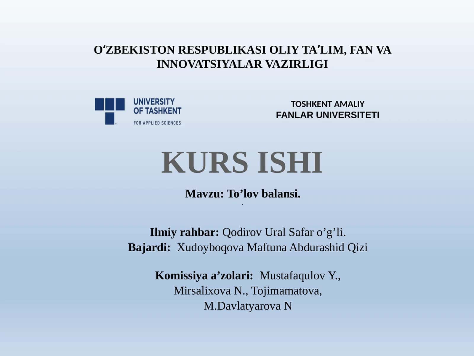 To’lovbalansi